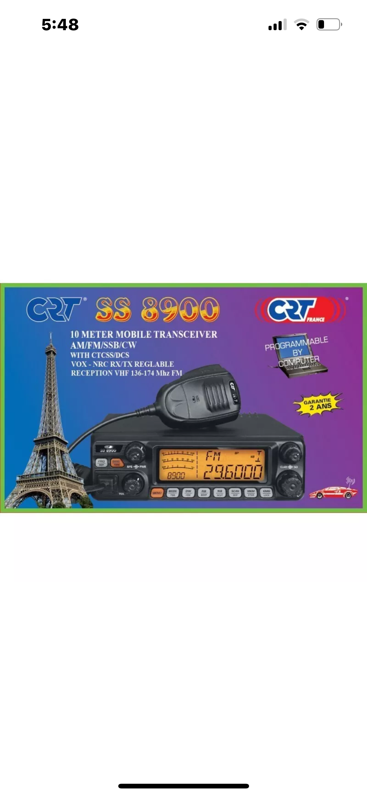 CRT SS 8900 10M 11M 12M AM FM SSB CW + USB CABLE CRT SS 8900 10M 11M 12M AM FM SSB CW + USB CABLE