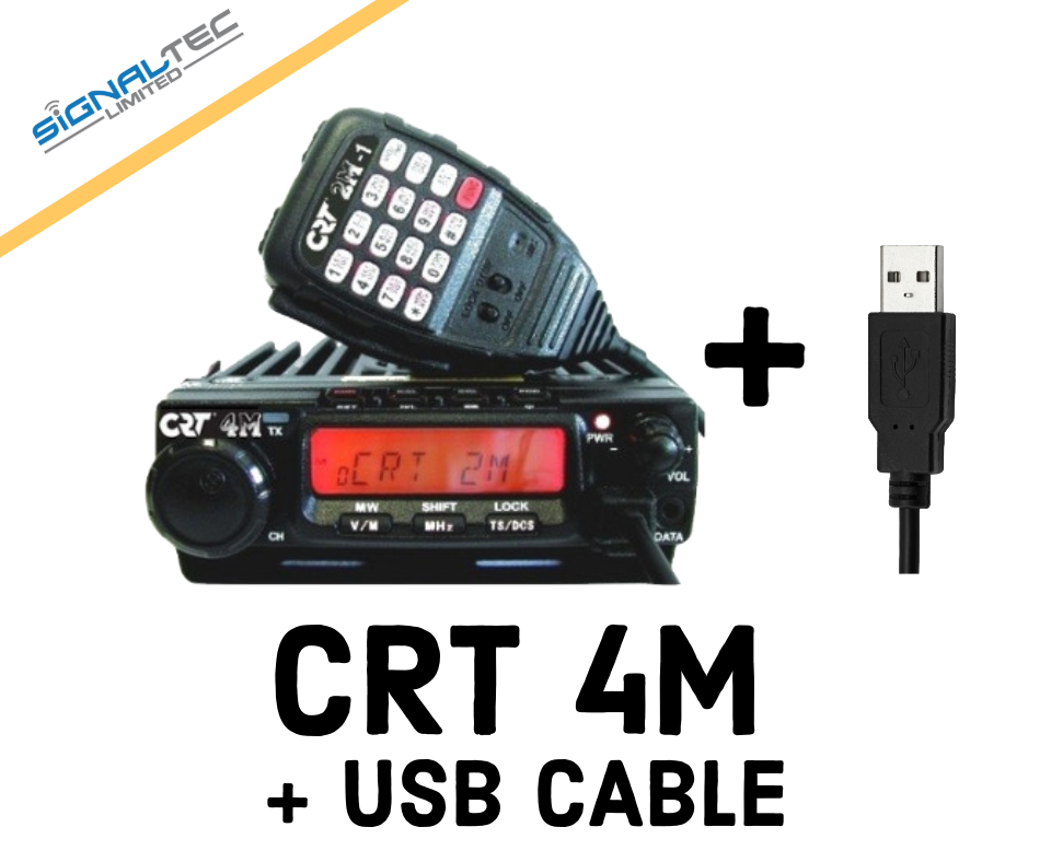 CRT 4M 66-88MHZ 4M 70MHZ MOBILE PROGRAMMABLE RADIO + USB PROGRAMMING CABLE